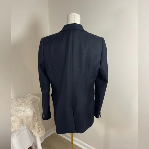 Reiss Larsson navy double breasted twill blazer - Picture 8 of 16